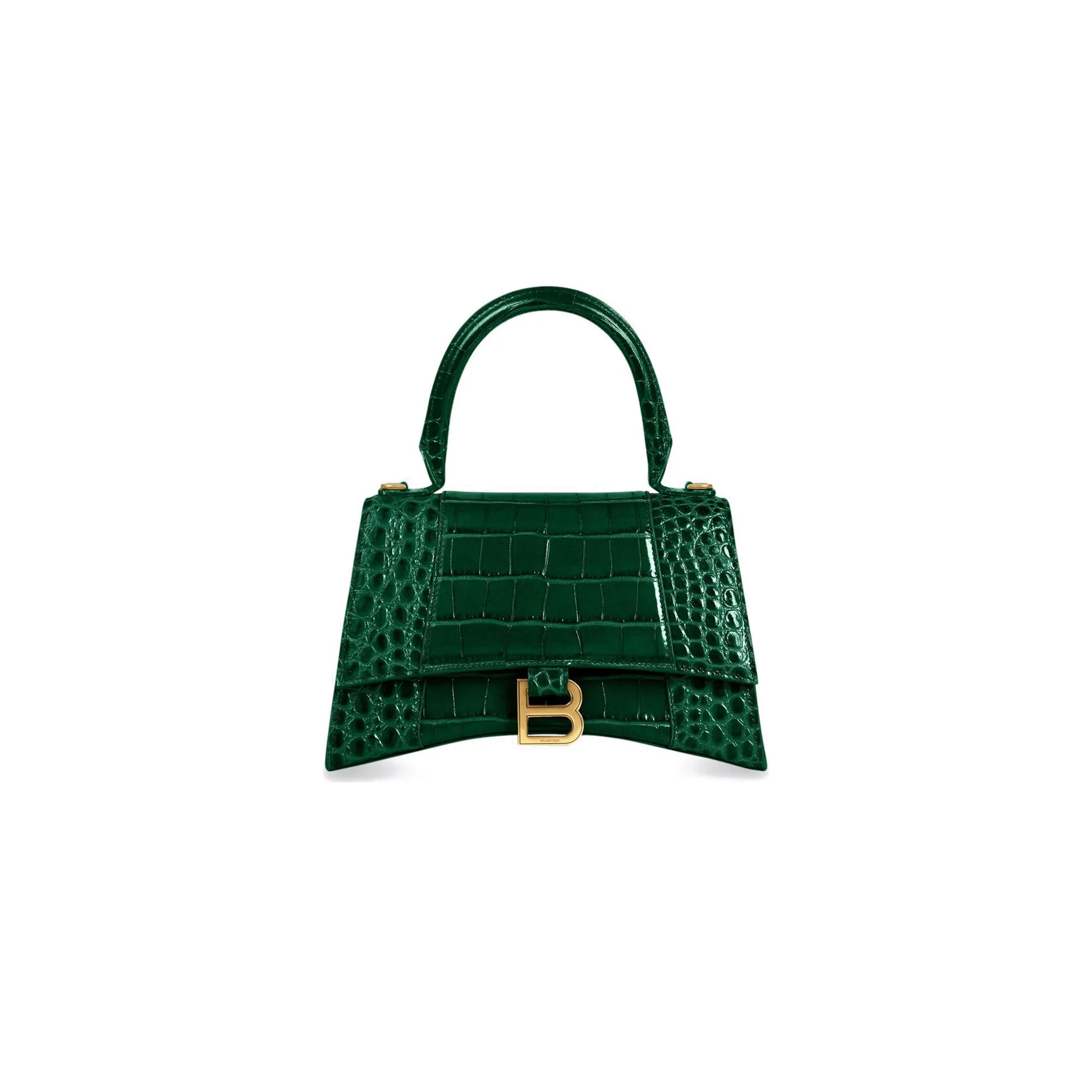 BALENCIAGA WOMEN'S HOURGLASS HANDBAG SMALL IN DARK GREEN 5935461LRGM3011 (22.9*15*9.9cm)